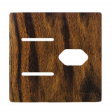 Placa p/ 2 Interruptores + tomada 4x2 - Novara Ebano 